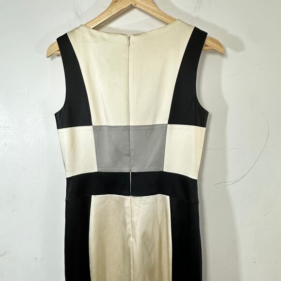 JAX colorblock pencil sheath dress womans 6 career work office chic‎ - Picture 7 of 9